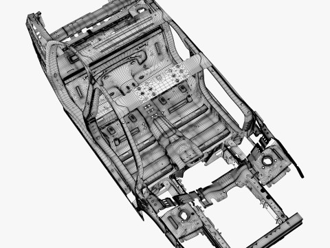 Car Frame Body Liftback Sedan M1 3D 模型