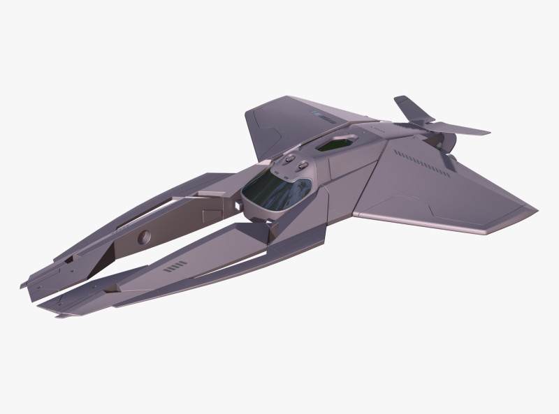 SciFi Starship Interceptor VX M1 3D 모델 .c4d .max .obj .3ds .fbx .stl .blend