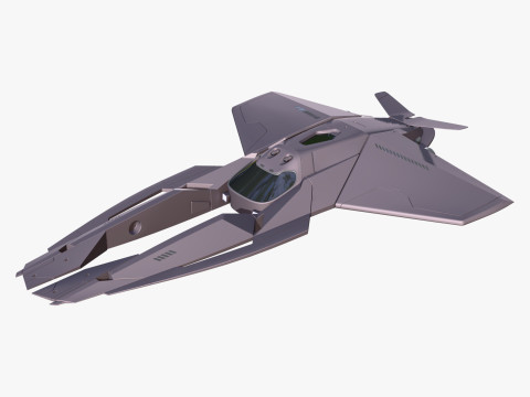 SciFi Starship Interceptor VX M1 Modello 3D