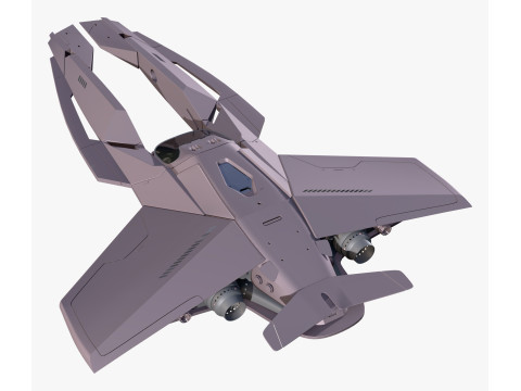 SciFi Starship Interceptor VX M1 3D 모델