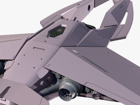 SciFi Starship Interceptor VX M1 3D 모델