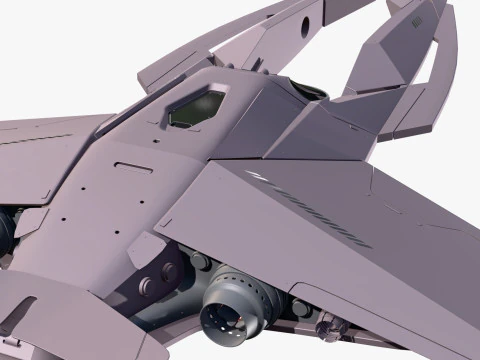 Astronave SciFi Interceptor VX M1 Modello 3D