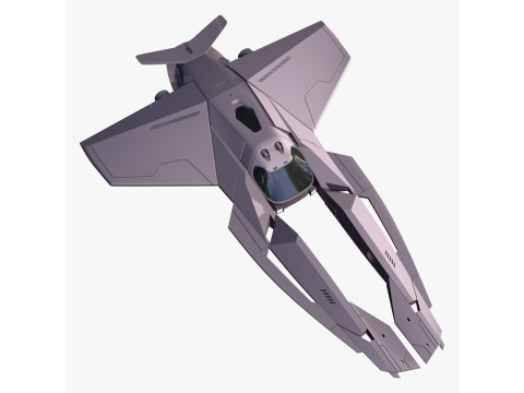 SciFi Starship Interceptor VX M1 3D 모델