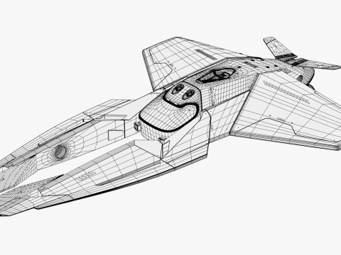 SciFi Starship Interceptor VX M1 3D 모델