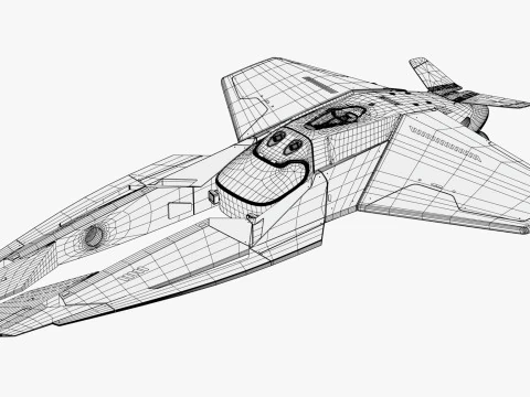 Astronave SciFi Interceptor VX M1 Modello 3D