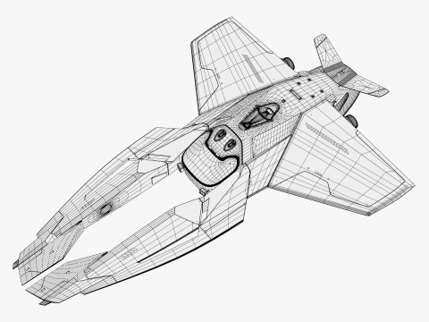 SciFi Starship Interceptor VX M1 3D 모델