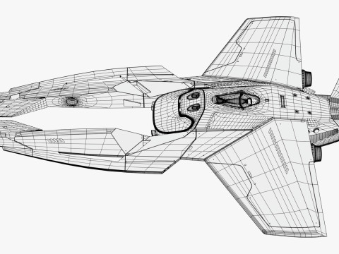 SciFi Starship Interceptor VX M1 3D 모델