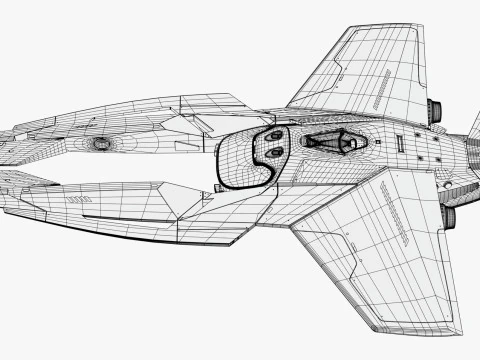 Astronave SciFi Interceptor VX M1 Modello 3D