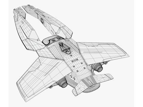 SciFi Starship Interceptor VX M1 3D 모델