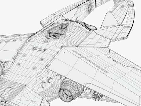 SciFi Starship Interceptor VX M1 3D 모델