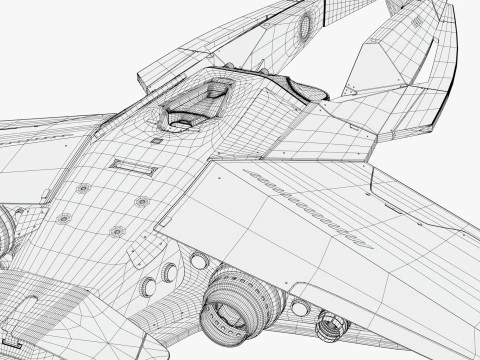 Astronave SciFi Interceptor VX M1 Modello 3D