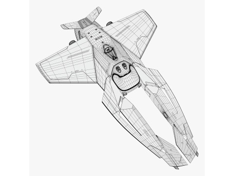 SciFi Starship Interceptor VX M1 3D 모델