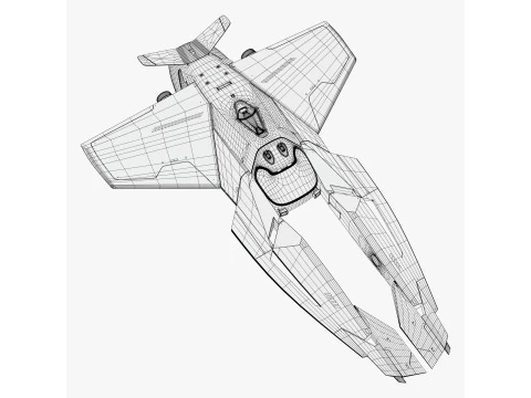 Astronave SciFi Interceptor VX M1 Modello 3D