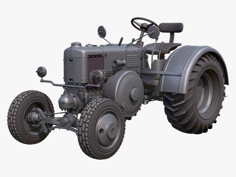 Old Lanz Bulldog Tractor 1930s M1 3D Model