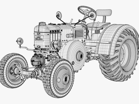 Old Lanz Bulldog Tractor 1930s M1 Modèle 3D