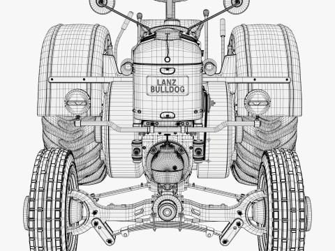 Old Lanz Bulldog Tractor 1930s M1 Modèle 3D