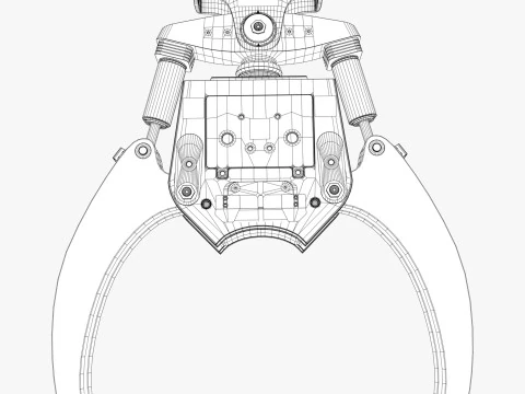 Hydraulic Grapple Claw Grabber M1 3D Model