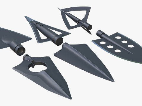 Set Arrowhead Hunting 6 Types 3D 모델