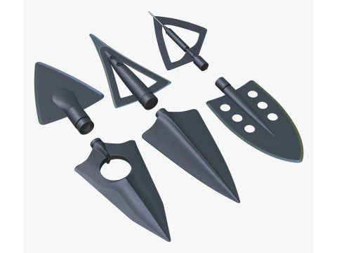 Imposta 6 tipi di caccia alla punta di freccia Modello 3D