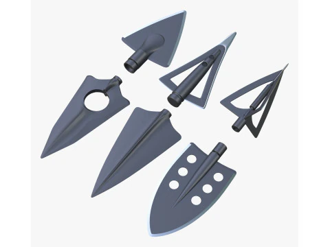 Imposta 6 tipi di caccia alla punta di freccia Modello 3D