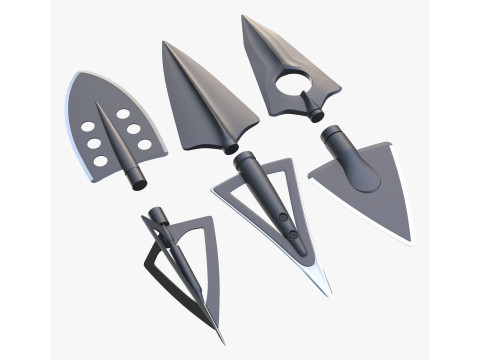 Set Arrowhead Hunting 6 Types 3D 모델