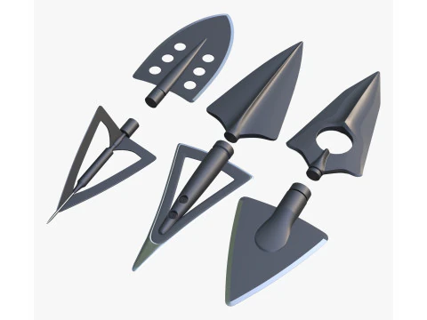 Imposta 6 tipi di caccia alla punta di freccia Modello 3D