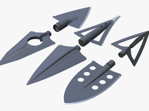 Imposta 6 tipi di caccia alla punta di freccia Modello 3D