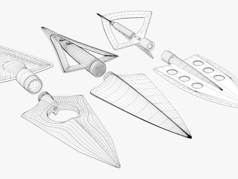 Set Arrowhead Hunting 6 Types 3D 모델