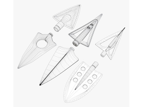 Set Arrowhead Hunting 6 Types 3D 모델