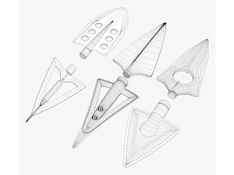 Set Arrowhead Hunting 6 Types 3D 모델