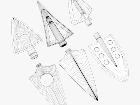 Set Arrowhead Hunting 6 Types 3D 모델