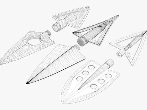 Set Arrowhead Hunting 6 Types 3D 모델