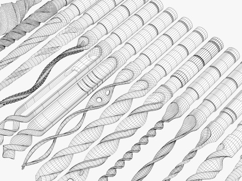 Drill Bit Set Industrial 15 Types 3D Модель