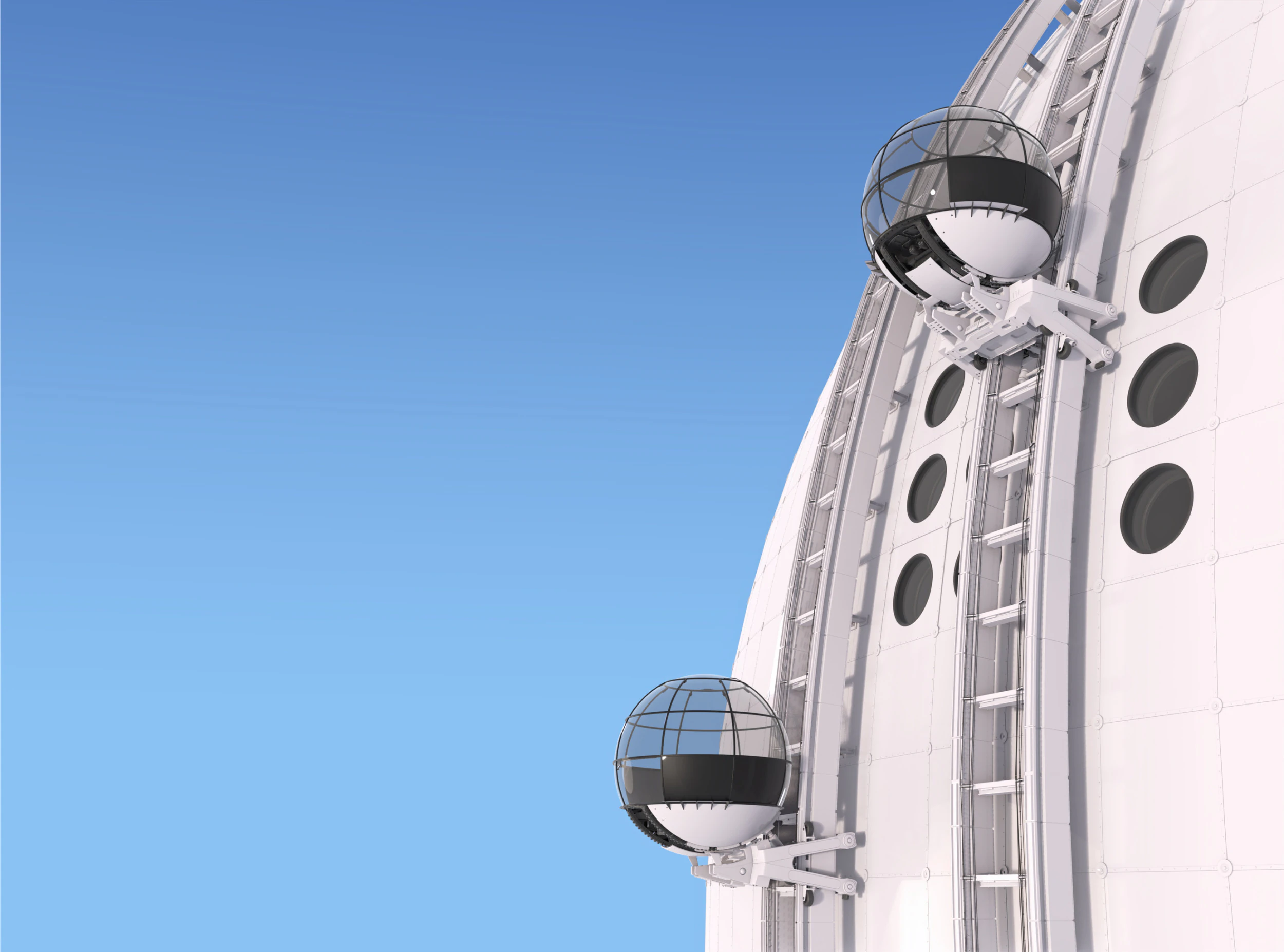 Exterior Spherical Elevator System M1 3D Model .c4d .max .obj .3ds .fbx .stl .blend 