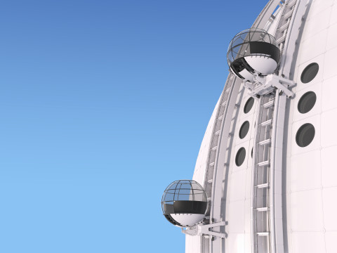 Exterior Spherical Elevator System M1 Modèle 3D
