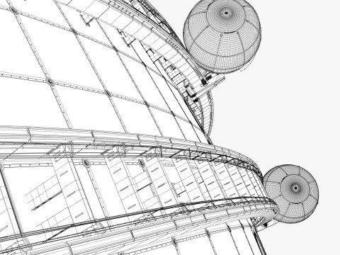 Exterior Spherical Elevator System M1 3D Model