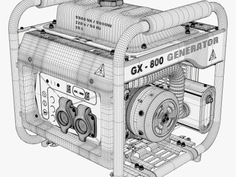 Portable Power Electric Generator GX800 3D Model
