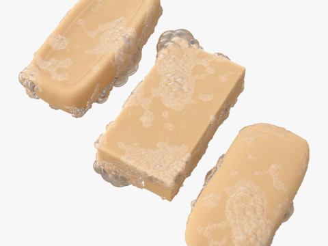 Soap bars with Foam Bubbles M1 3D Model