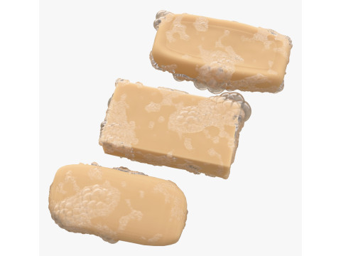 Soap bars with Foam Bubbles M1 3D Model