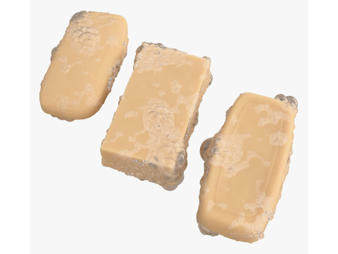 Soap bars with Foam Bubbles M1 3D Model