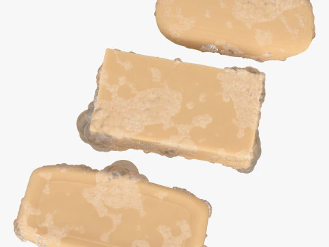 Soap bars with Foam Bubbles M1 3D Model