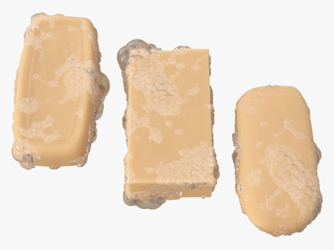 Soap bars with Foam Bubbles M1 3D Model