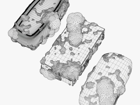 Soap bars with Foam Bubbles M1 3D Model
