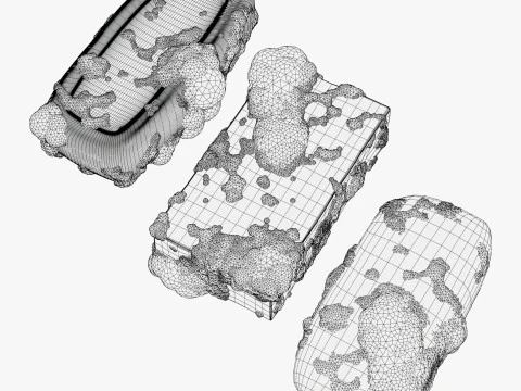 Soap bars with Foam Bubbles M1 3D Model