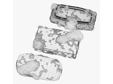 Soap bars with Foam Bubbles M1 3D Model