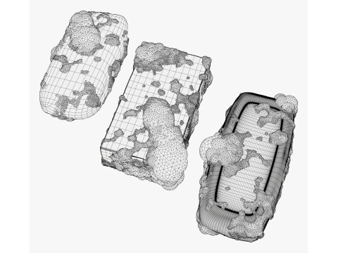 Soap bars with Foam Bubbles M1 3D Model