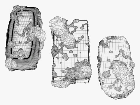 Soap bars with Foam Bubbles M1 3D Model