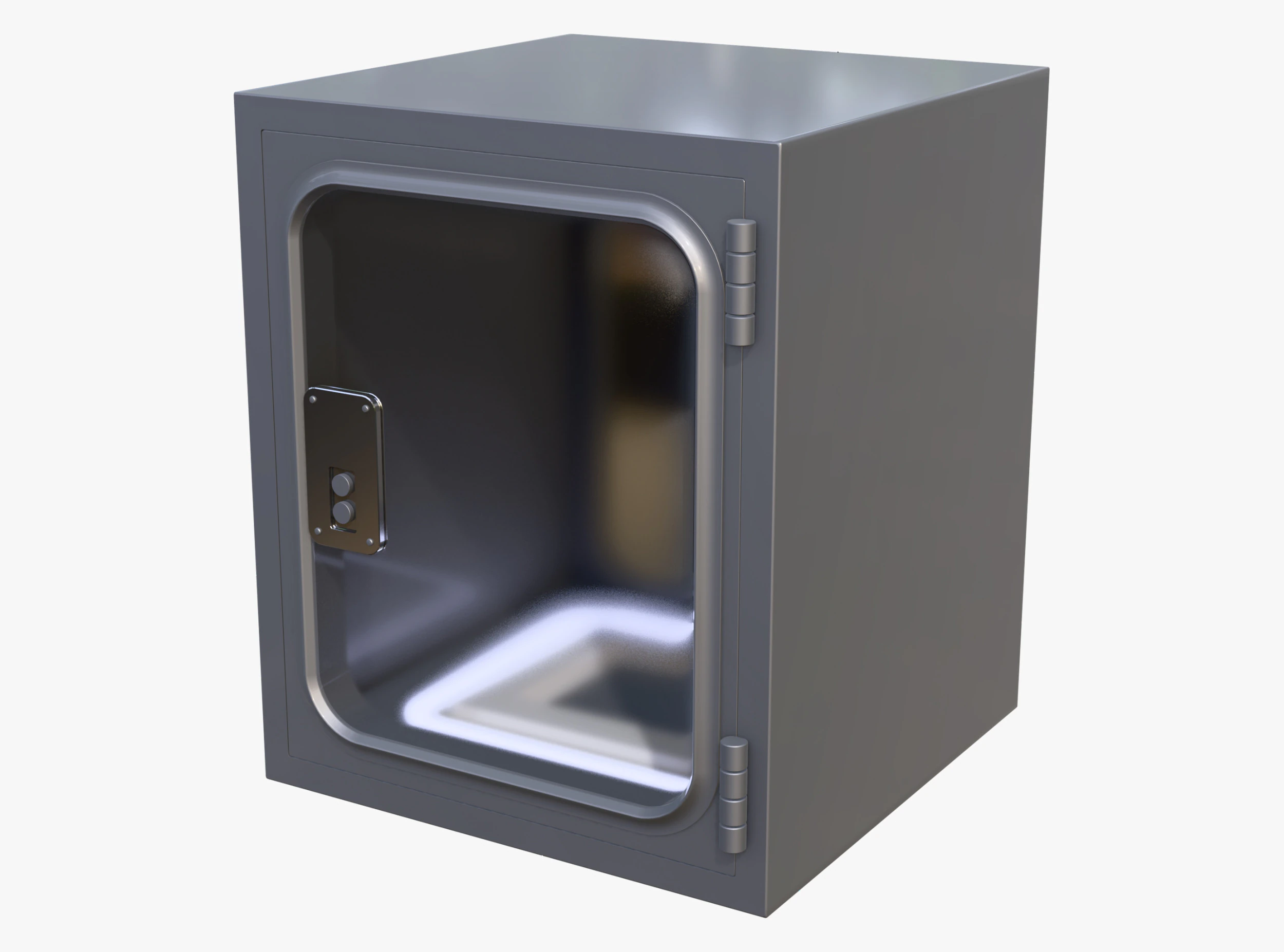 Industrial Metal Pass Box M1 3D Model .c4d .max .obj .3ds .fbx .stl .blend