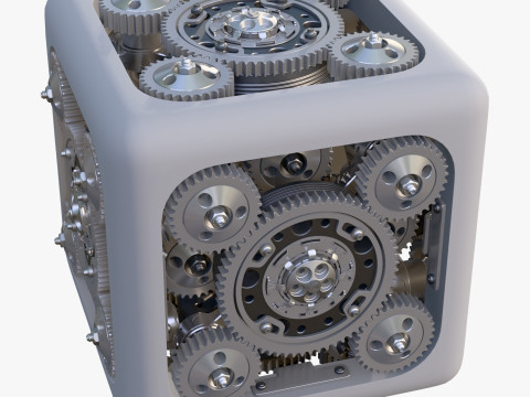 Mechanical Gear Cube M1 3D Model