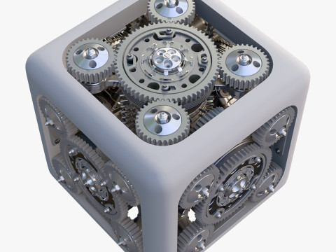 Mechanical Gear Cube M1 3D Model